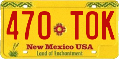 NM license plate 470TOK