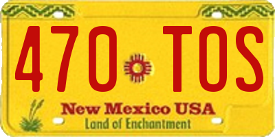 NM license plate 470TOS