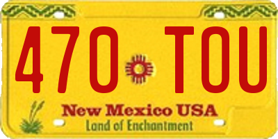 NM license plate 470TOU