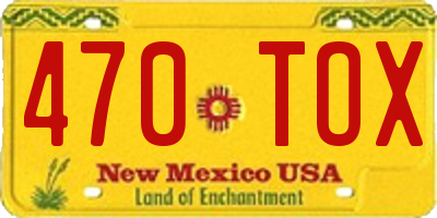 NM license plate 470TOX