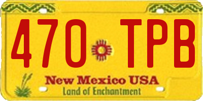 NM license plate 470TPB