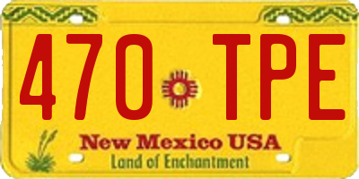 NM license plate 470TPE