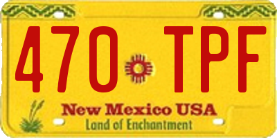 NM license plate 470TPF
