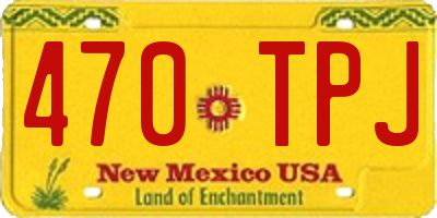 NM license plate 470TPJ