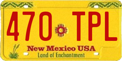 NM license plate 470TPL