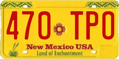NM license plate 470TPO