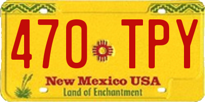 NM license plate 470TPY