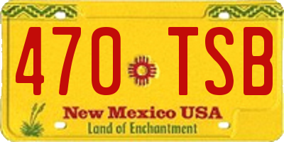 NM license plate 470TSB