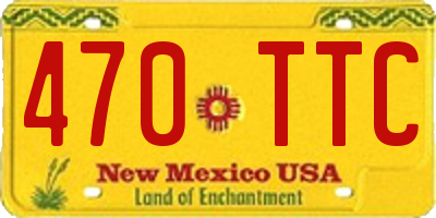 NM license plate 470TTC