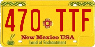 NM license plate 470TTF