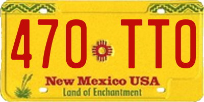 NM license plate 470TTO