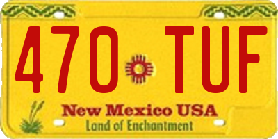 NM license plate 470TUF