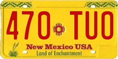 NM license plate 470TUO