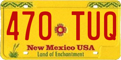 NM license plate 470TUQ