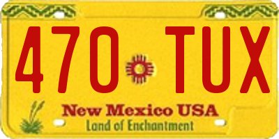 NM license plate 470TUX