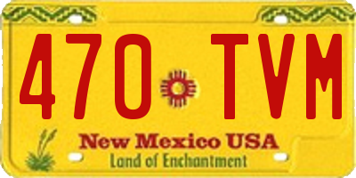 NM license plate 470TVM