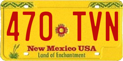 NM license plate 470TVN