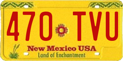 NM license plate 470TVU