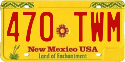 NM license plate 470TWM