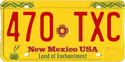 NM license plate 470TXC