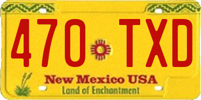 NM license plate 470TXD
