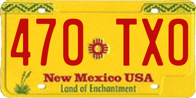 NM license plate 470TXO