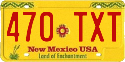 NM license plate 470TXT