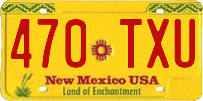 NM license plate 470TXU