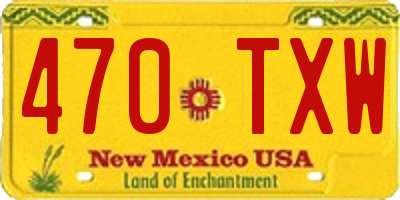 NM license plate 470TXW