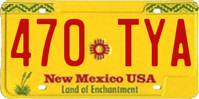 NM license plate 470TYA