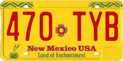 NM license plate 470TYB