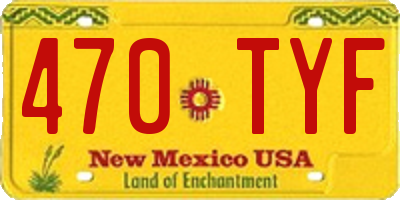 NM license plate 470TYF