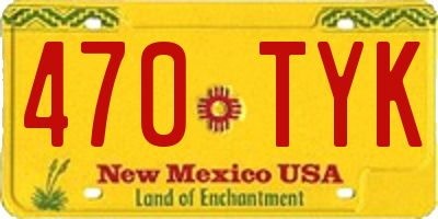 NM license plate 470TYK