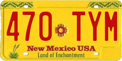 NM license plate 470TYM