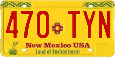 NM license plate 470TYN