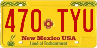 NM license plate 470TYU