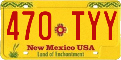 NM license plate 470TYY