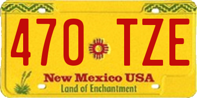 NM license plate 470TZE