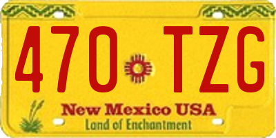 NM license plate 470TZG