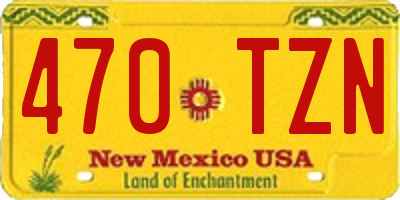 NM license plate 470TZN