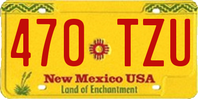 NM license plate 470TZU