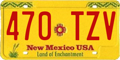 NM license plate 470TZV