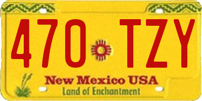 NM license plate 470TZY