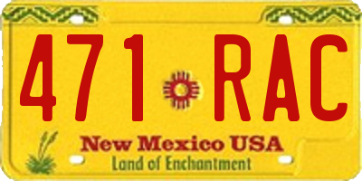 NM license plate 471RAC