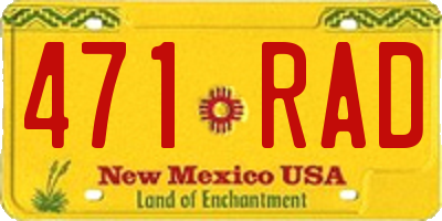 NM license plate 471RAD