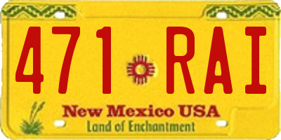 NM license plate 471RAI