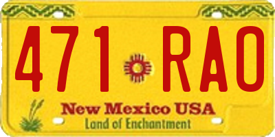 NM license plate 471RAO