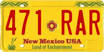 NM license plate 471RAR