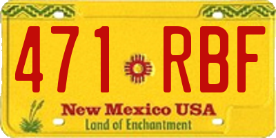 NM license plate 471RBF
