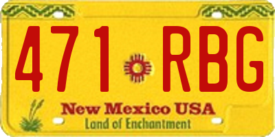 NM license plate 471RBG